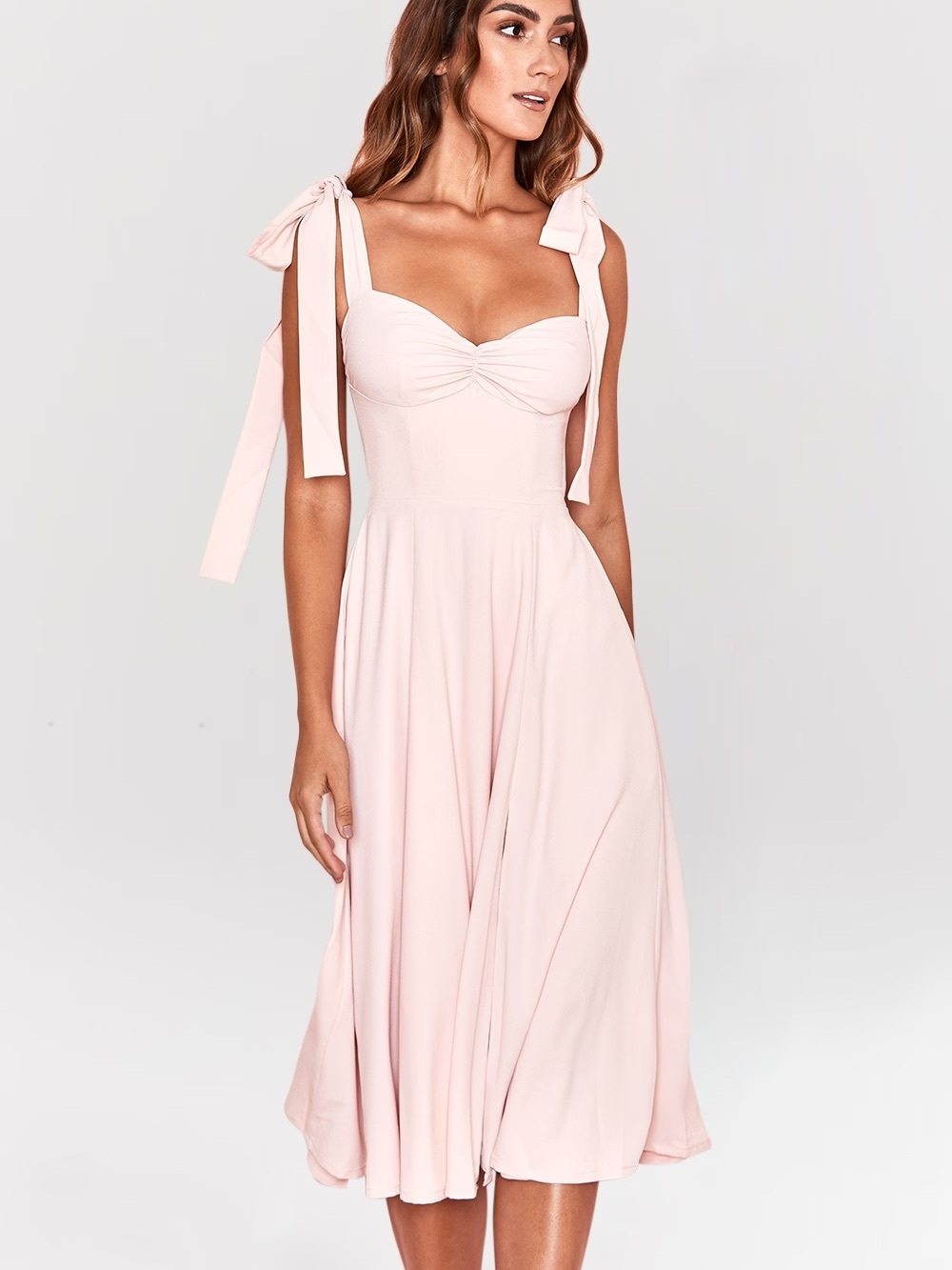House of CB ALICIA Blush Pink Midi Sundress NWOT